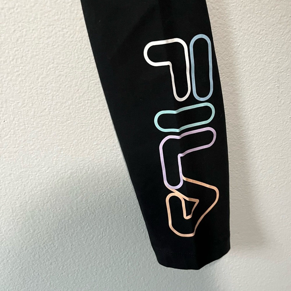 FILA- Black High Waisted Athletic Leggings Size M - Picture 3 of 4